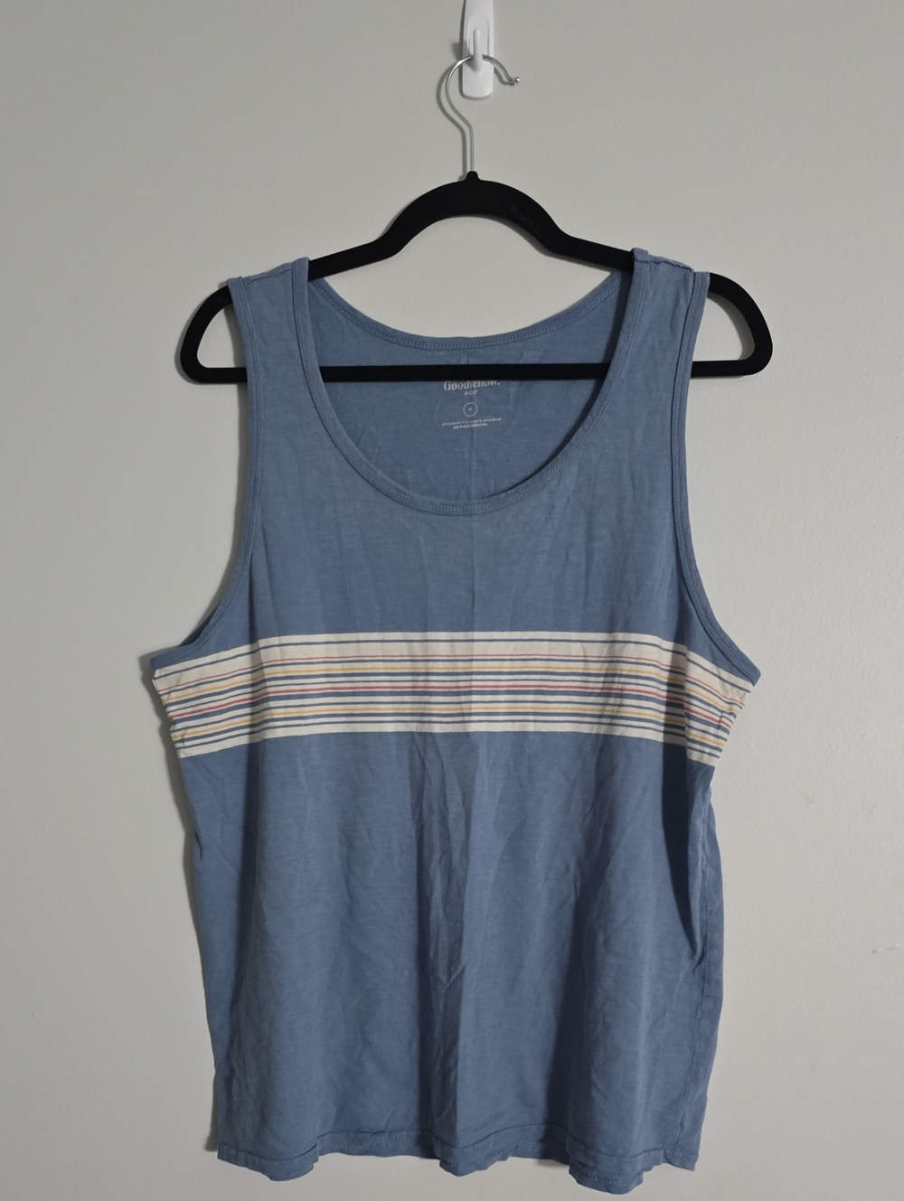 Goodfellow & Co Blue Tank with Cream Striped Band